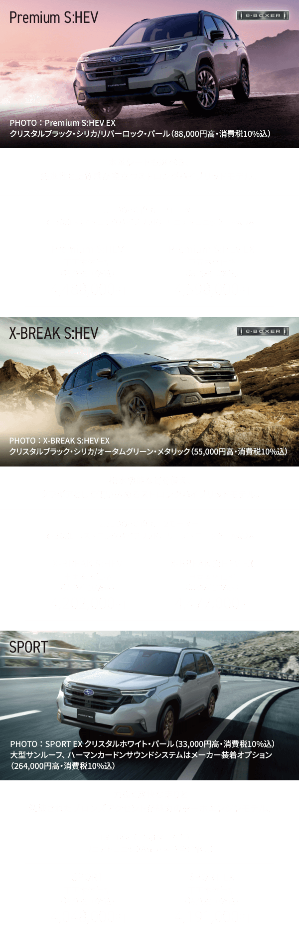 Premium S:HEV / X-BREAK S:HEV / SPORT