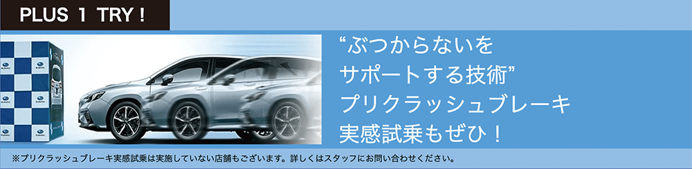 PLUS 1 TRY!「ぶつからないをサポートする技術」プリクラッシュブレーキ実感試乗もせひ！